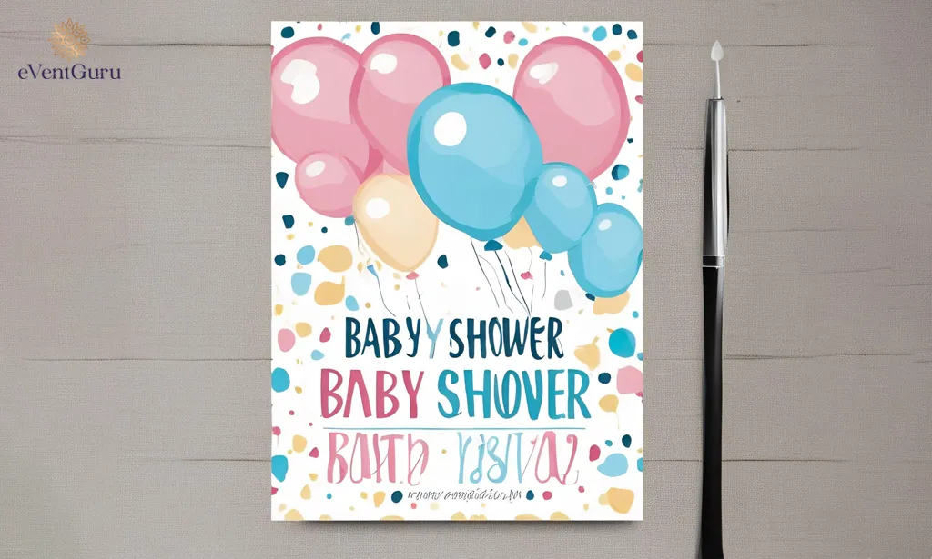 Decorating for a baby shower, gender reveal party art for a baby shower.